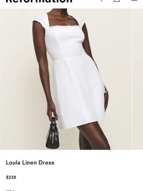 NEW! Reformation White Mini Linen Dress with tag